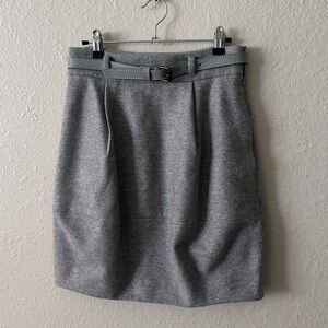Theory Gray Wool Belted Straight Cecily Knee-Length TulipSkirt Size 4